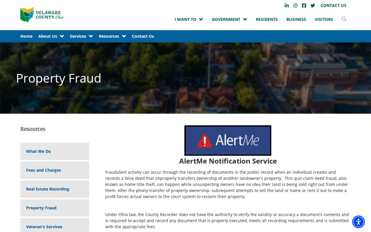 Orange Township previous residents Recorder AlertMe property alert information